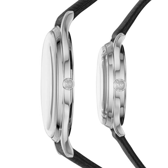 New Emporio Armani Watch Black Leather‎ Gift Set - AR90006 - Picture 3 of 6